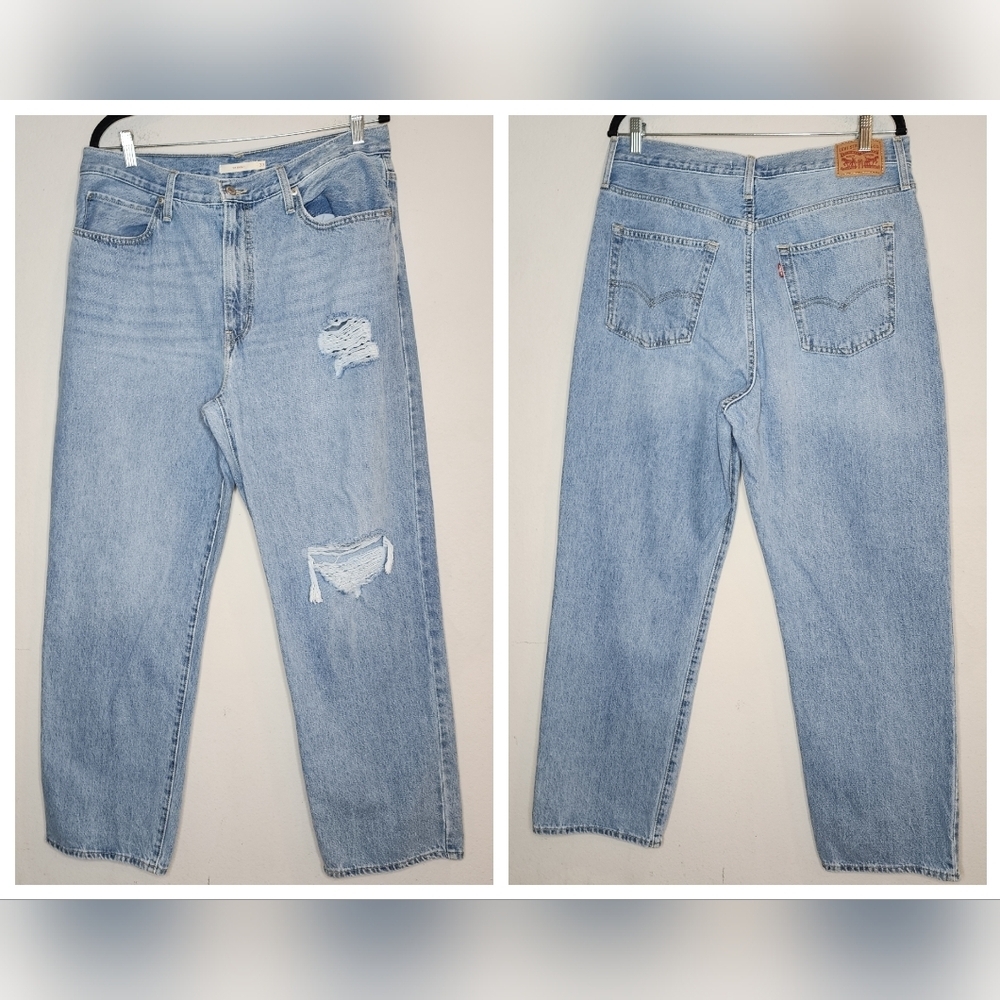 Levi's '94 Baggy Highrise Distressed Relaxed Rigid Jeans Women's size 33 aka 16.